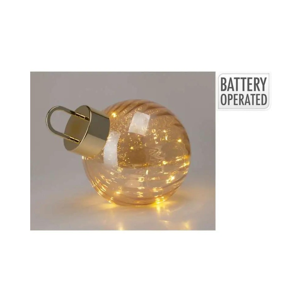 SFERA VETRO CLED 20CM AMBRA